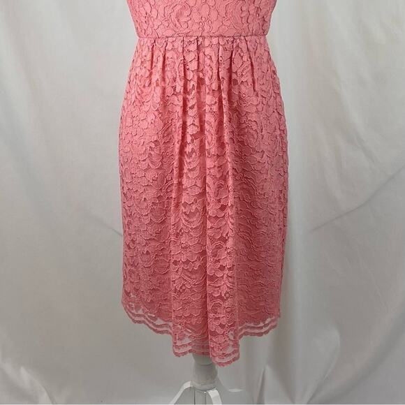 David’s Bridal Coral Lace Halter BalletCore Party Event Dress NWOT Size 2 - Picture 4 of 12